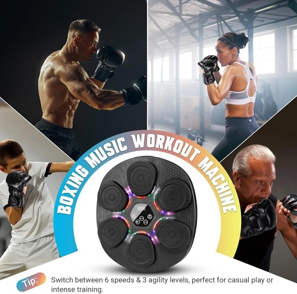 Musical Boxing Strike Pad Wall-Mounted Bluetooth Adjustable Height 6 Speeds