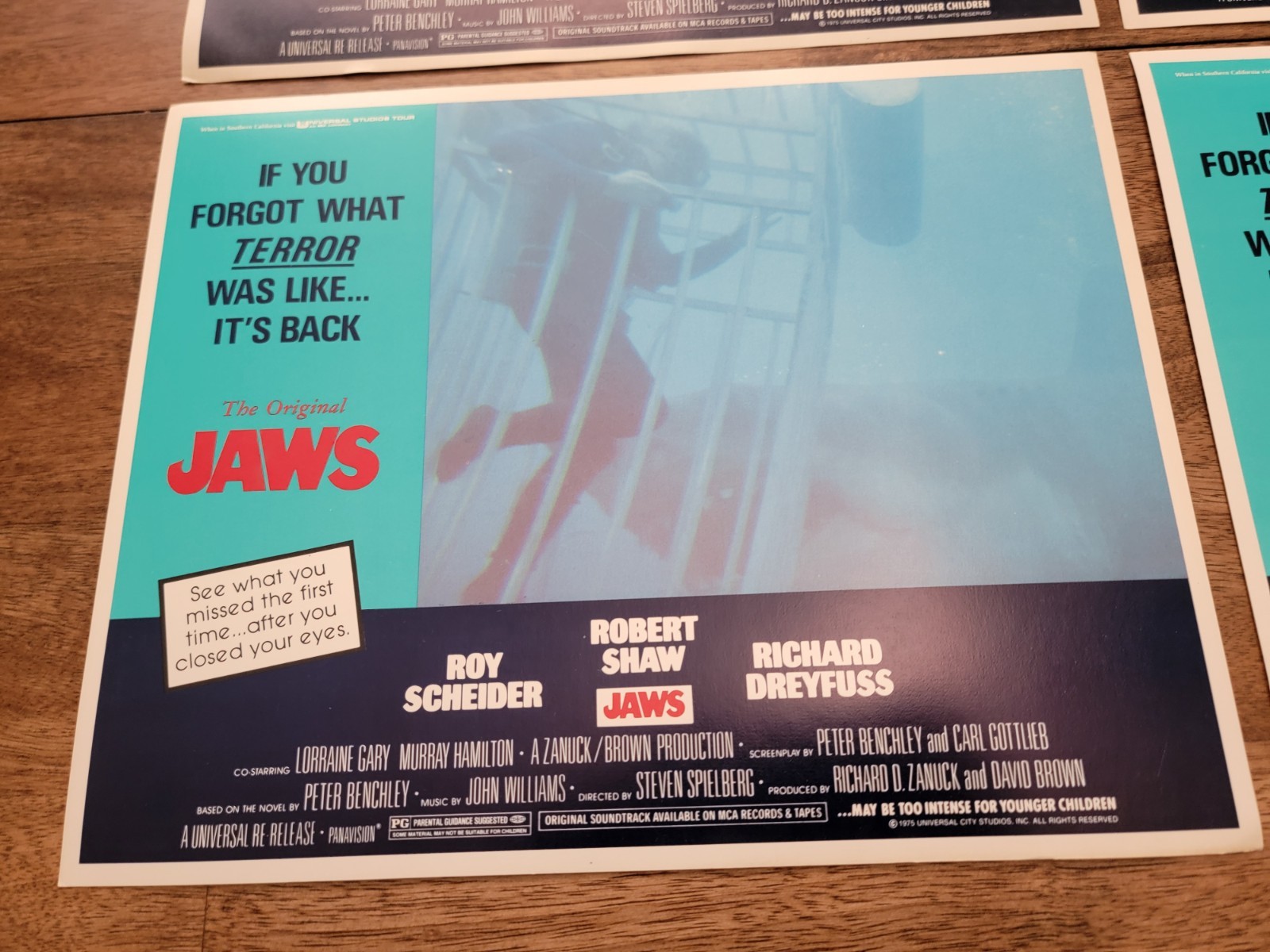 Original 1975 JAWS Lobby Card Lot VGC, Lot of 4, 11" x 14", Universal Studios