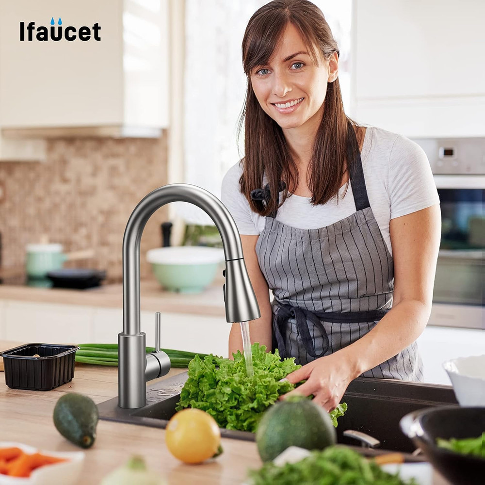 Kitchen Faucet Head Replacement 3 Modes with 17 Adapters, Pull down Spray Head f