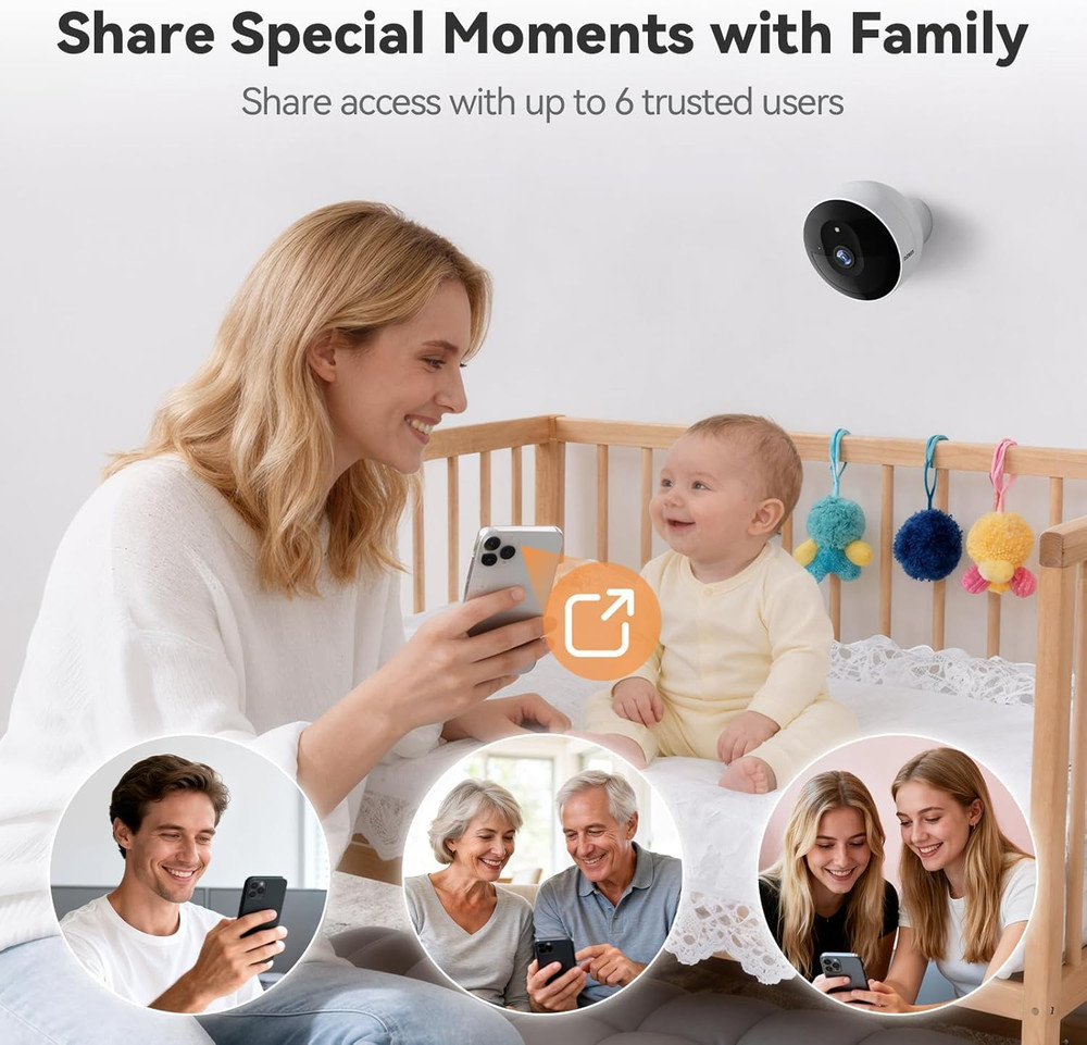 Magnetic Wireless Security Camera 2K AI Battery 2-Way Audio