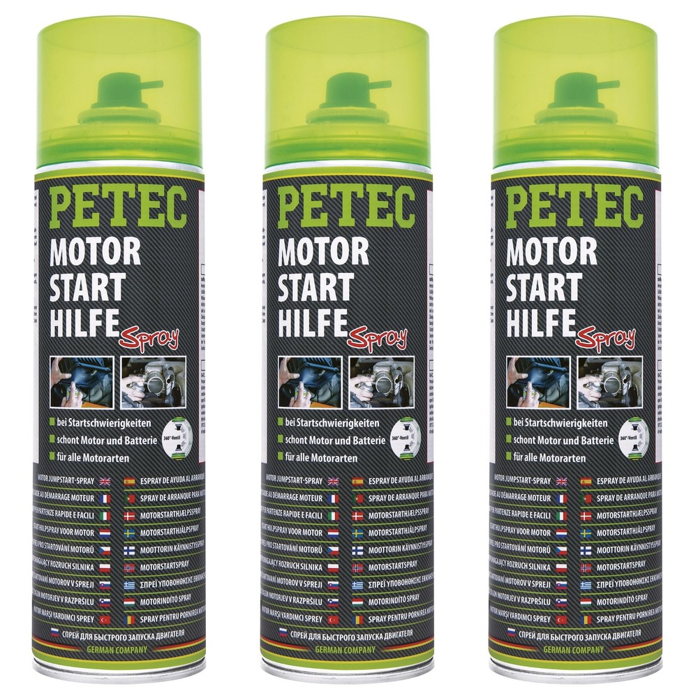 Petec 3x Engine Jump Starter Spray Start Spray 500ml