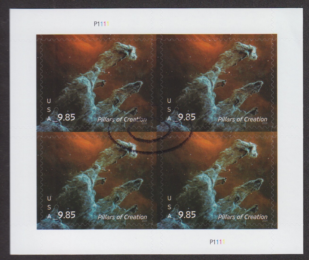 CANCELED POSTAL COUNTERFEIT SHEETLET FOR STUDY $9.85 Pillars of Creation
