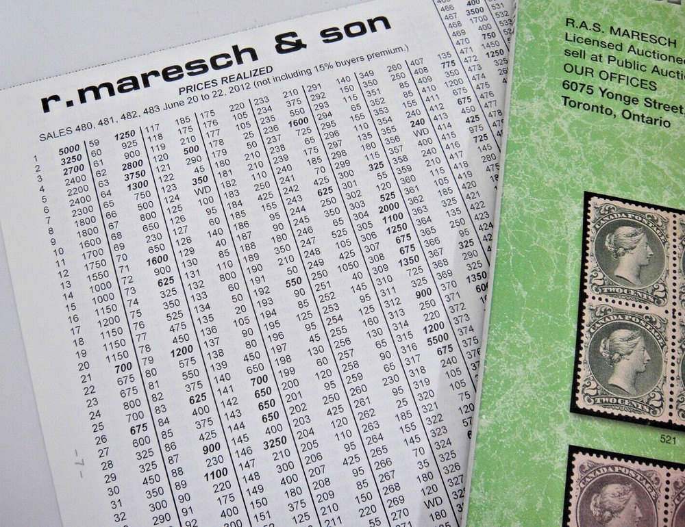 Maresch 2012 Stamp Auction Catalog w Prices Realized Canada Foreign Britain