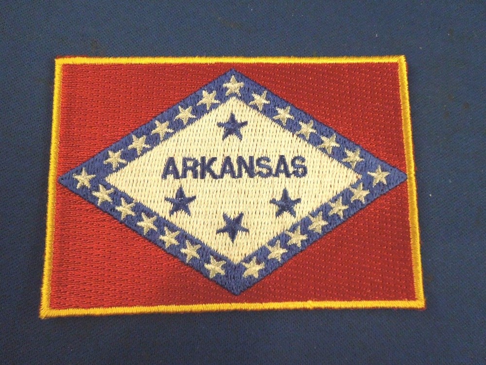 Arkansas State Flag Seal Embroidered Iron On Patch