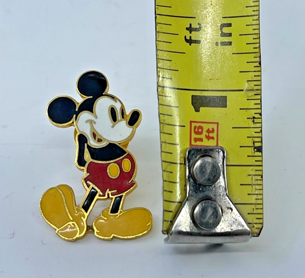 Mickey Mouse Lapel Pin Hands Behind Back Pose CRACKS IN ENAMEL