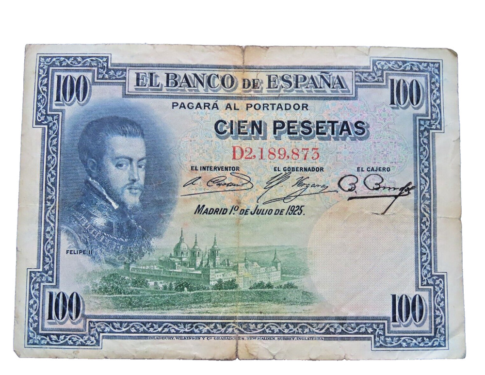 1925 100 PESETAS NOTE - SPAIN
