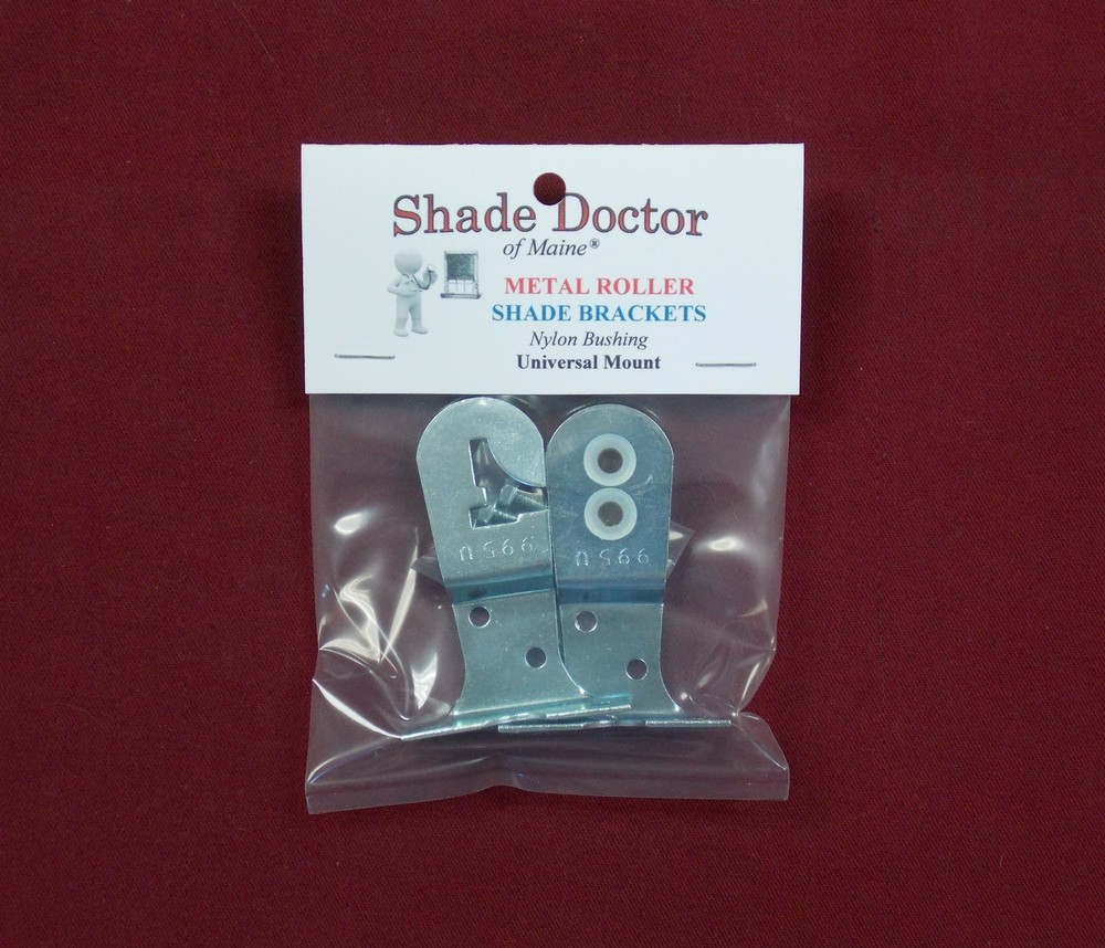 UNIVERSAL BRACKETS with NYLON BUSHING for Roller Shades with a METAL Roller 1-Pr