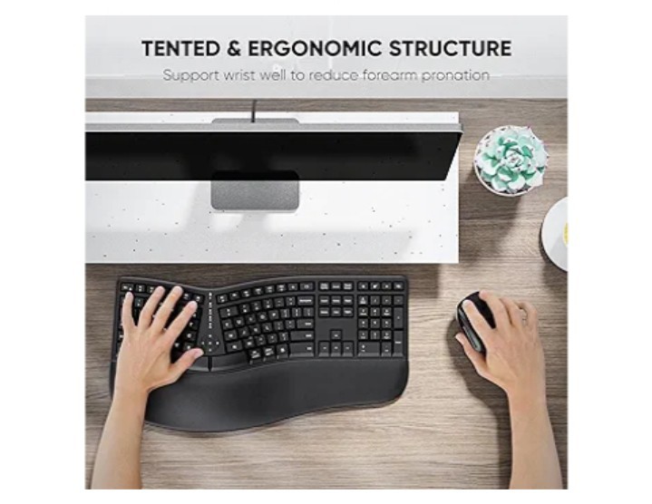 MEETION Ergonomic Keyboard and Mouse, Wireless Keyboard with Vertical Mouse,...
