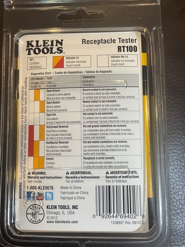 Klein Tools RT100 Receptacle Tester