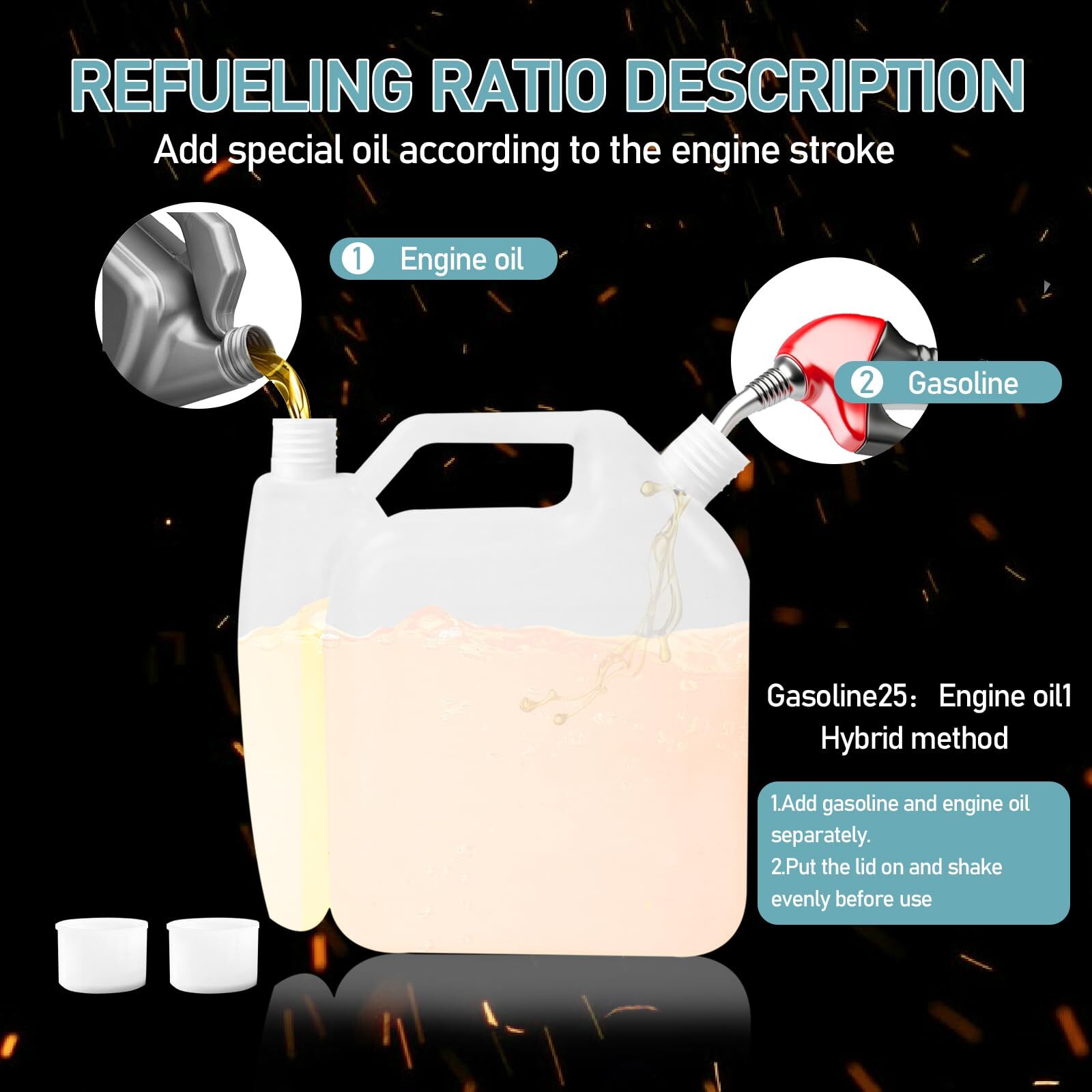 62CC 2.1KW Gas Post Hole Auger Digger W/ 3 Bits (3" 5" & 8")+3 Rods(24"24"24")