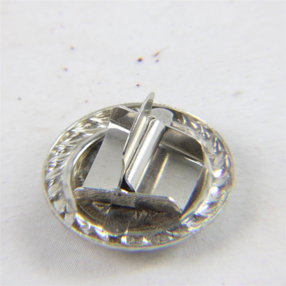 Silver Bolo Tie Medallion Scrollwork 1.25" Round