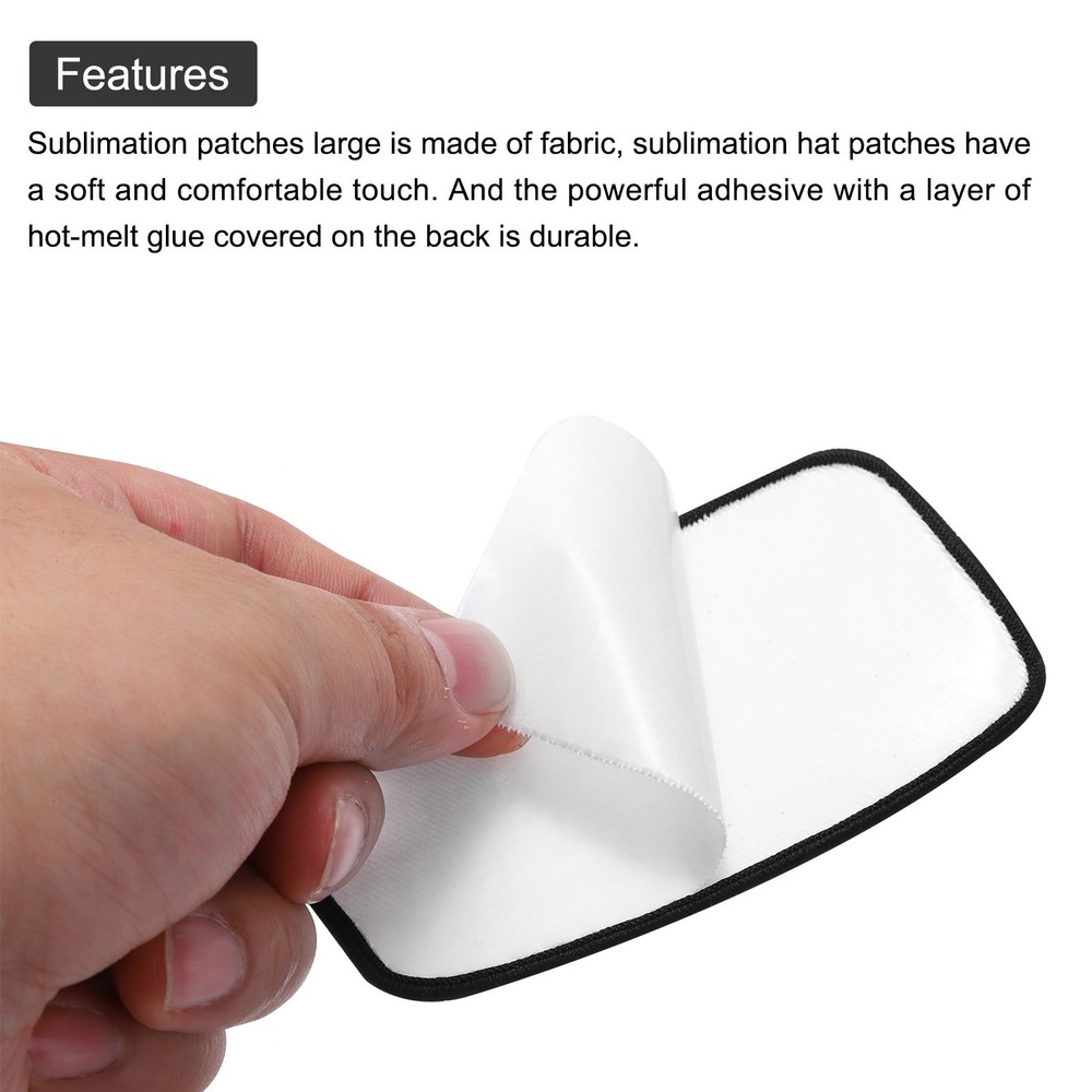 40pcs Sublimation Patch Blank Oval Rectangle White with Black Border