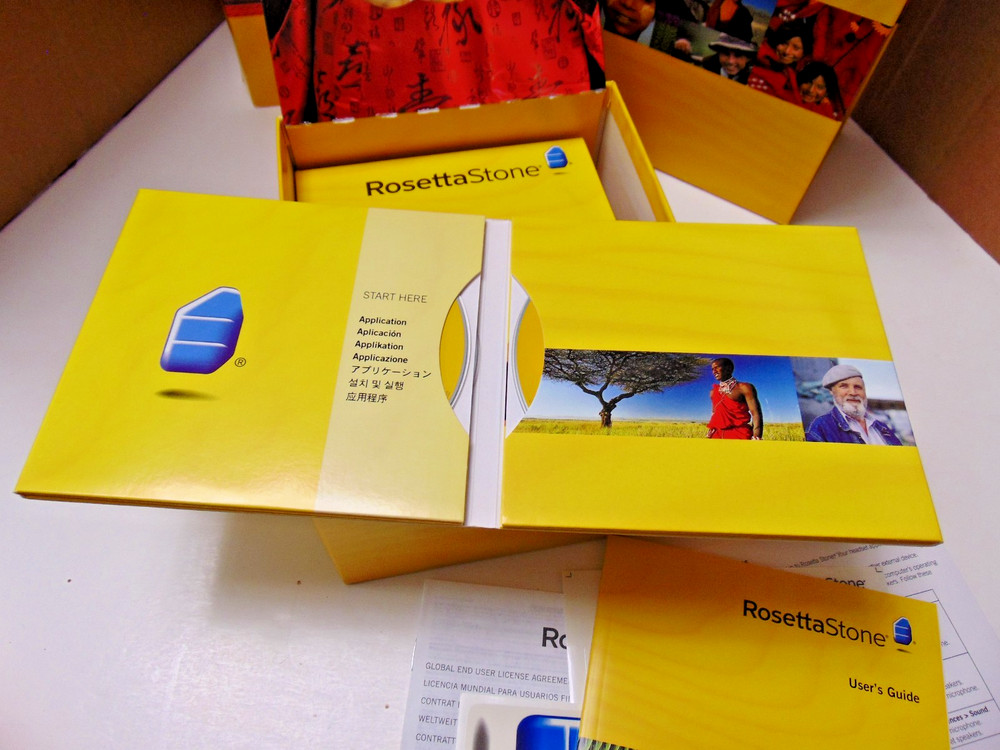 Rosetta Stone German Deutsch Version Level 1-5 CD Audio Disc Headset Slipcase
