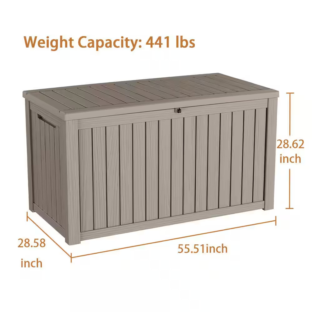 180 Gal. Gray Plastic Deck Box