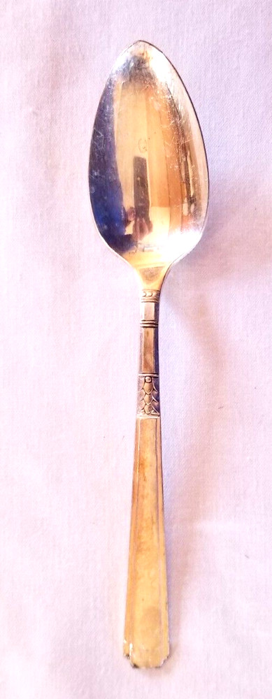 1935 Capri Pattern 7 Tea Spoons Set Silver Plate Flatware 1881 Rogers Teaspoons