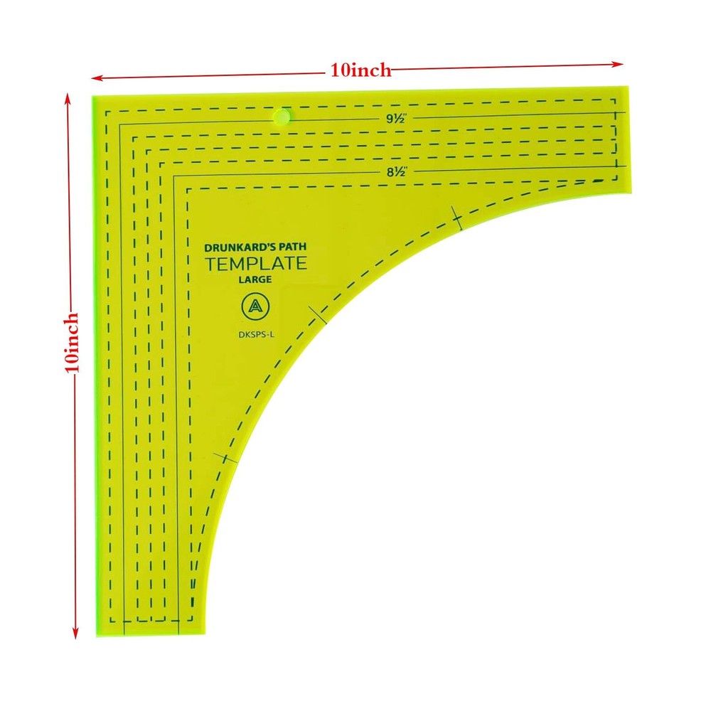 Drunkard Path Quilting Templates Curved Acrylic Tools for Circle Quilt Patterns