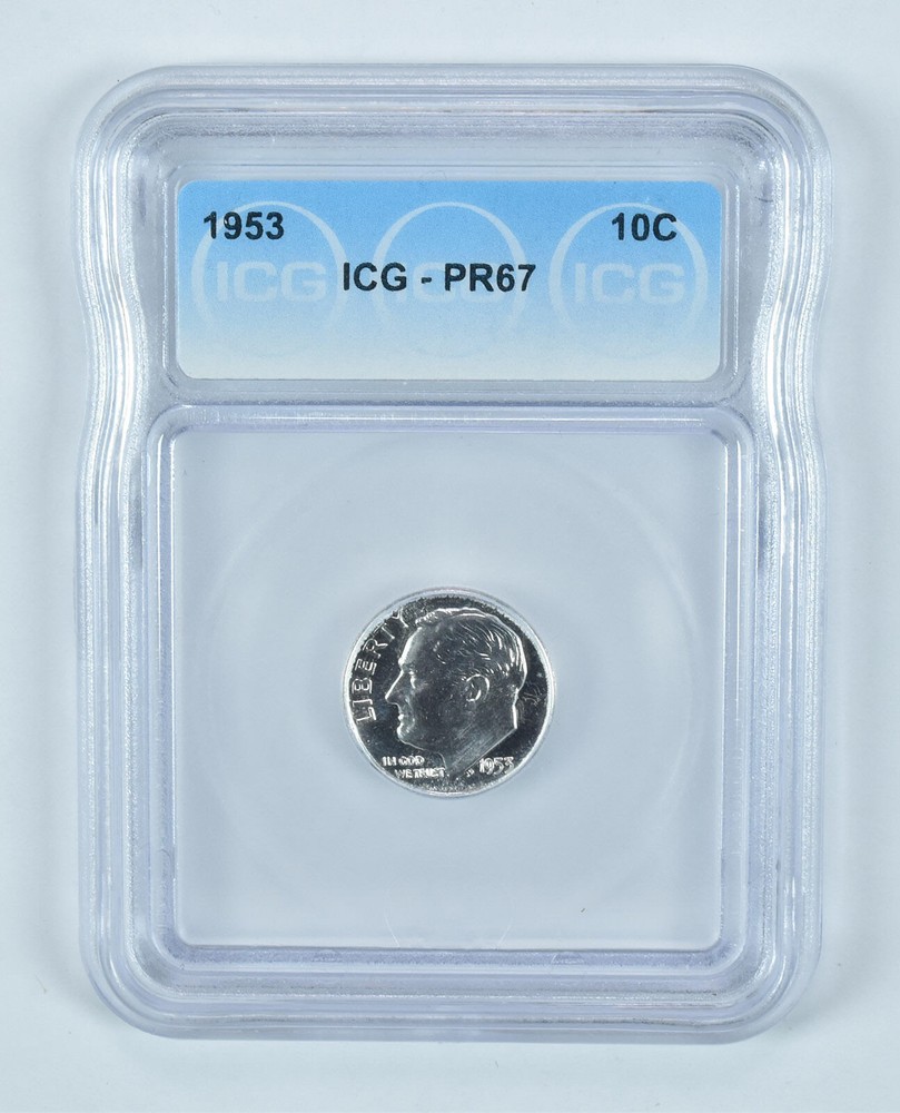 1953 Roosevelt Dime PR67 ICG