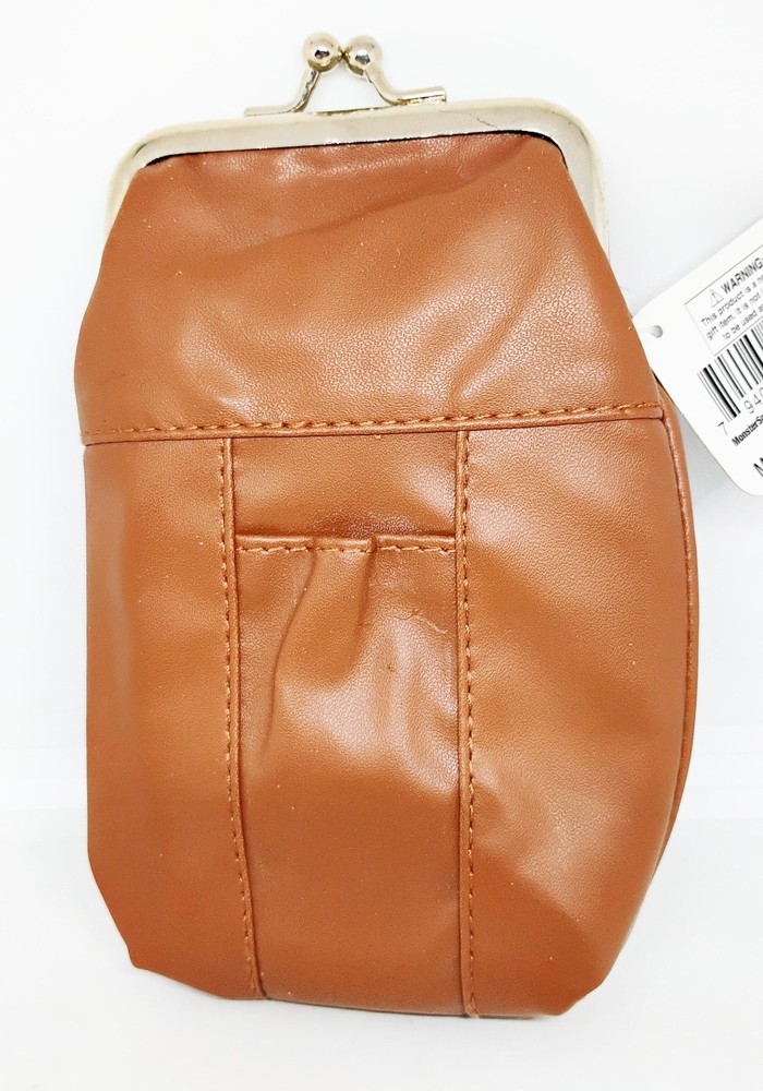 MonsterSmoking Tan Vinyl Lined Front Pocket 100s Size Cigarette Pack Case