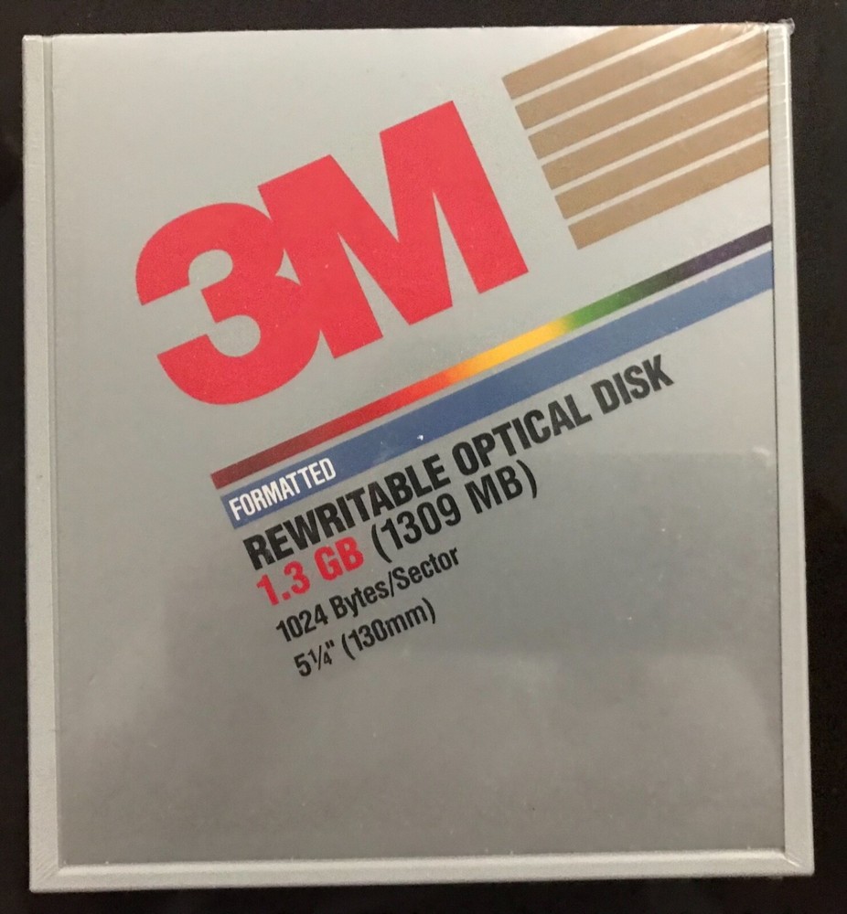 3M rewriteable optical disk 5 1/4" 1.3 GB new