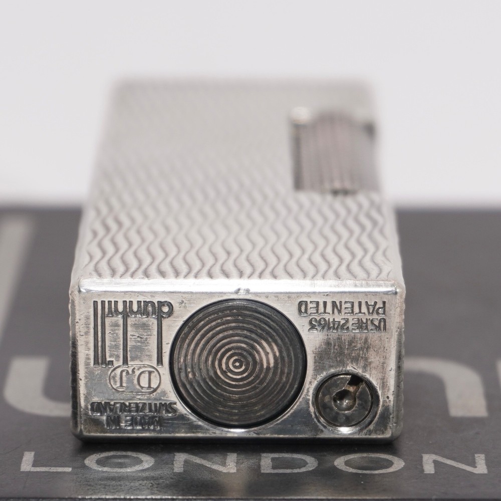 Dunhill Rollagas Lighter Silver WAV Pattern-Ultrasonically cleaned_Working