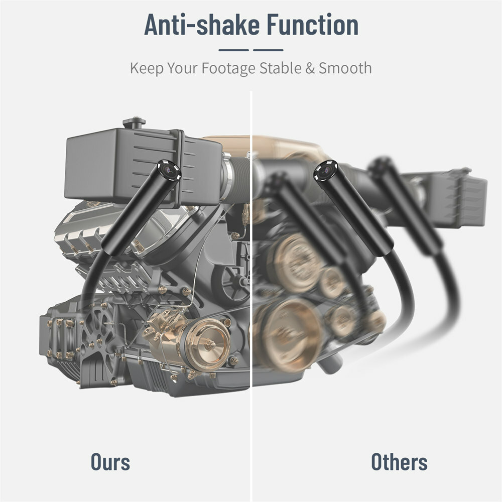 90°Steering Industrial Endoscope Camera 7"IPS Screen Semi-Rigid Borescope Camera