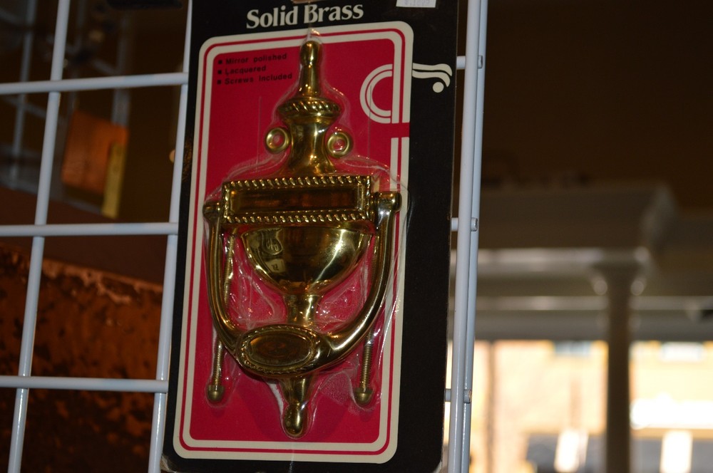 7 1/2" Solid Bright Brass Door Knocker