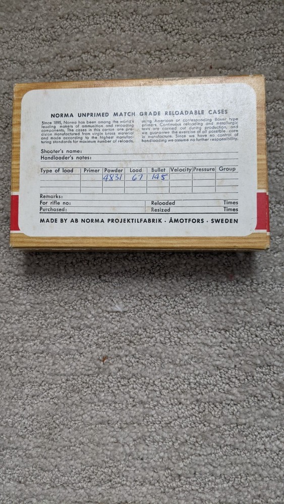 NORMA 7 MM REM. MAGNUM EMPTY UNPRIMED CASE BOX