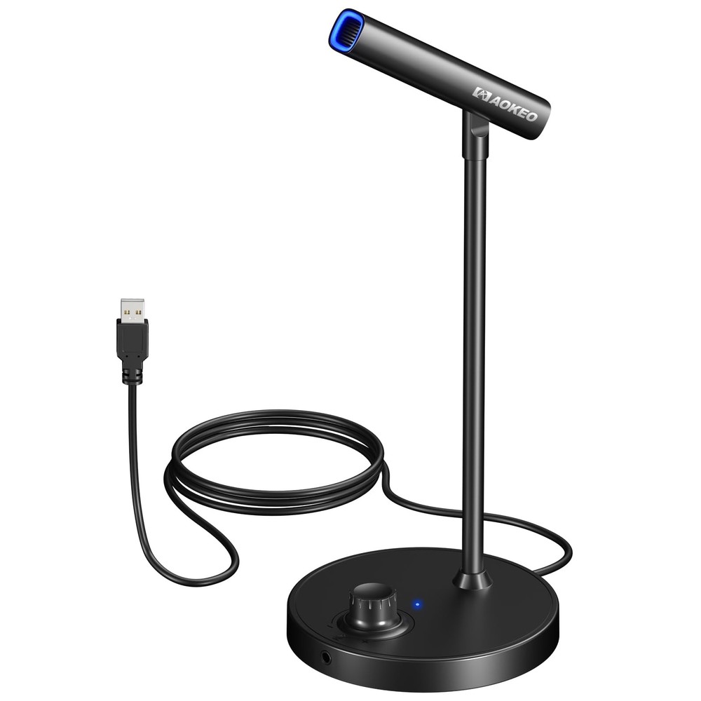 USB Microphone, Gaming Microphone for PC with Volume Control Buttons for Reco...