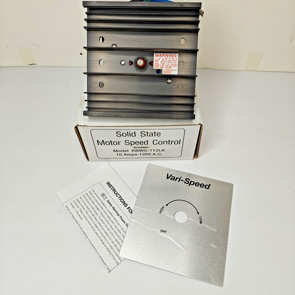 New KB Electronics KBWC-112LK Solid State Motor Speed Control - Missing Knob