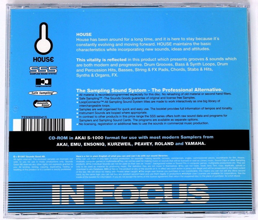 Sounds Good House Sampling Sound System Akai Format Sample Library/Sampling CD