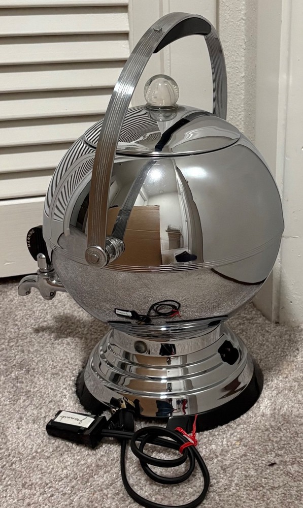 Midcentury Manning-Bowman Art Deco Globe Percolator Coffeemaker, EUC