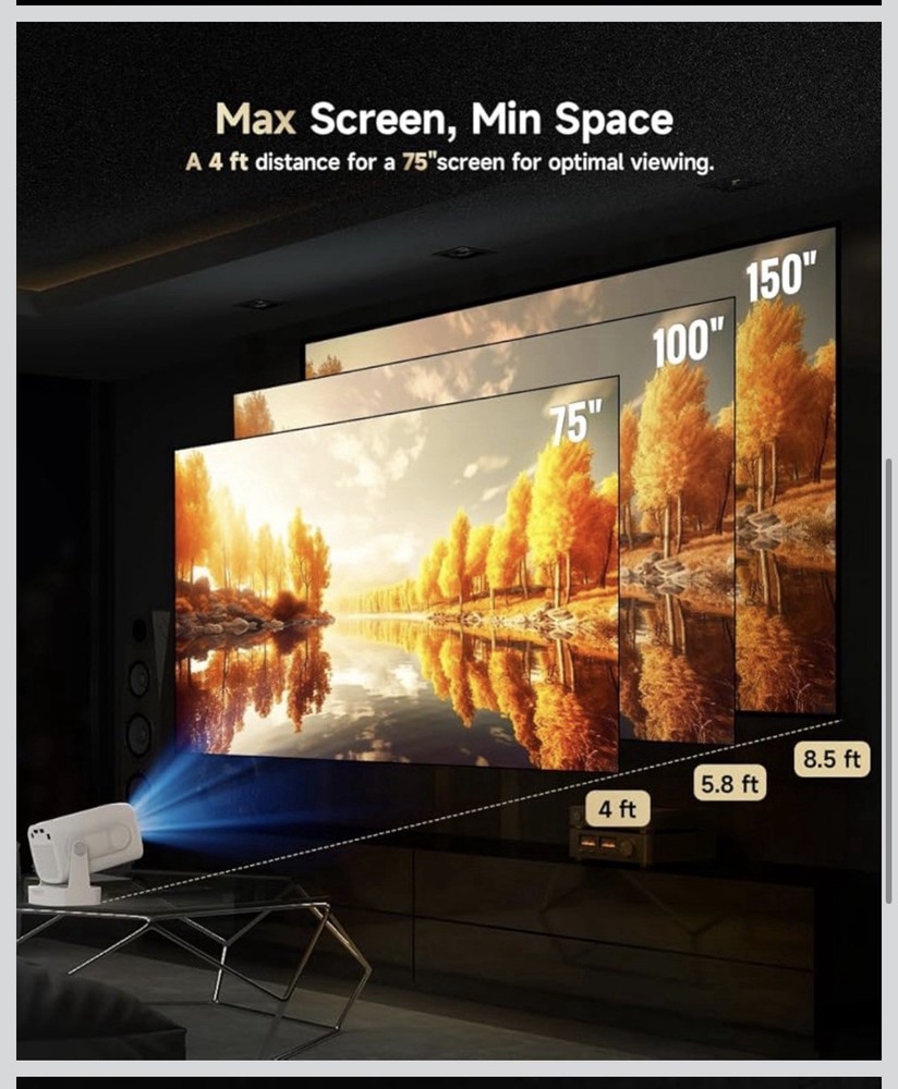 Magcubic Mini Smart Projector with 4K Support, Portable Projector with Wifi