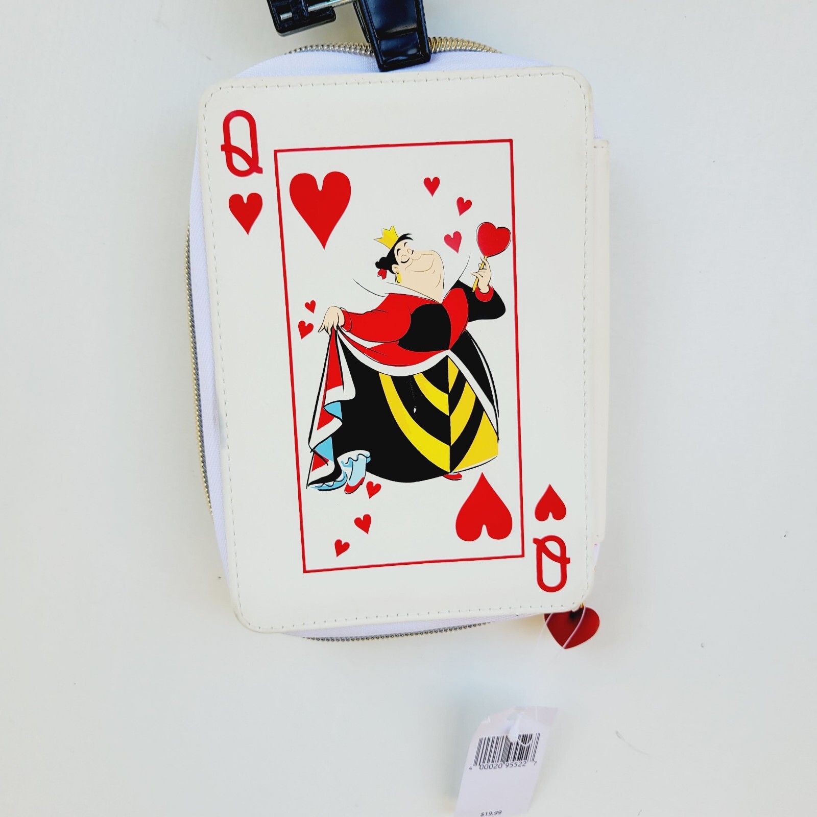 Disney Parks Alice in Wonderland Queen of Hearts Deck of Card Zip Clutch Purse