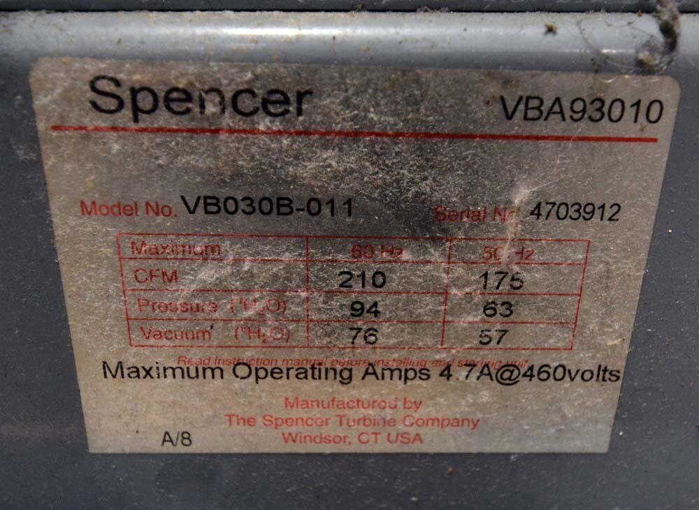 Spencer Vortex Blower VB030B-0211 (Inv.45083)