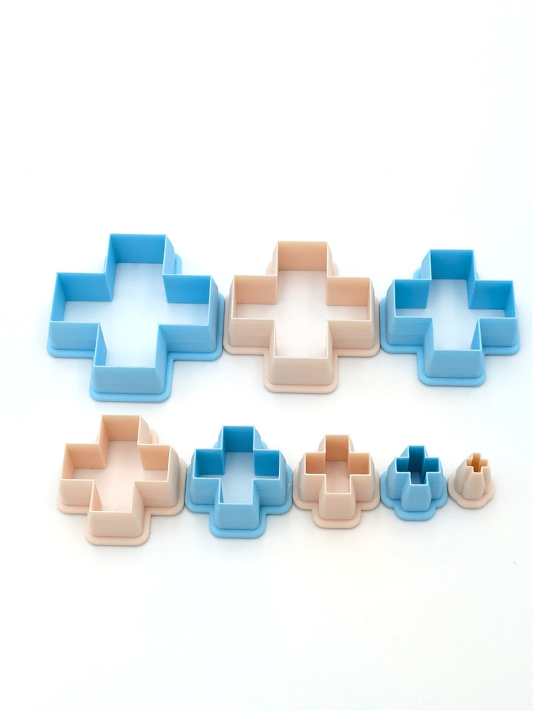 Plus Sign Clay Cutter Shape Set ~ Polymer Crafting Tool ~ Outline Semi Stackable