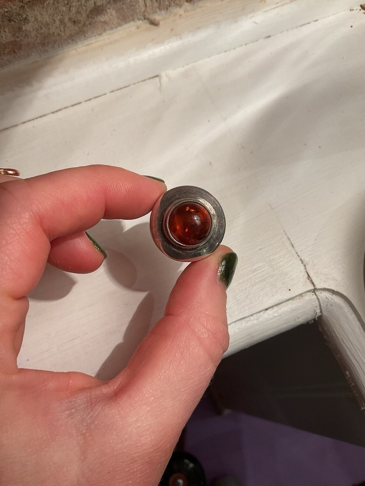 Small Baltic Sea Amber Sterling Silver Box