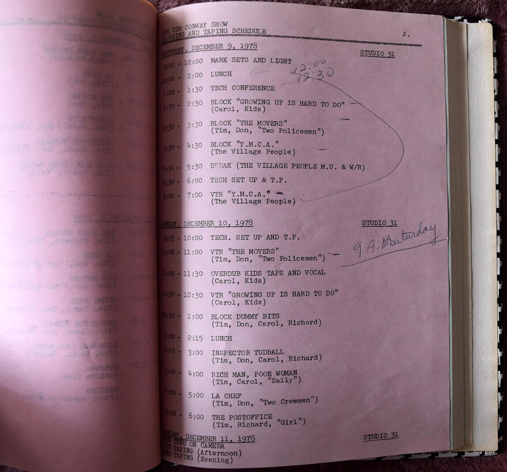 1978 The Tim Conway Show Original Script Screenplay First Draft