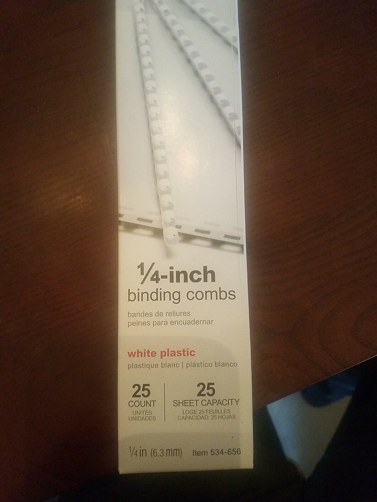 1/4-inch Binding Combs 25 Count Sheet Capacity