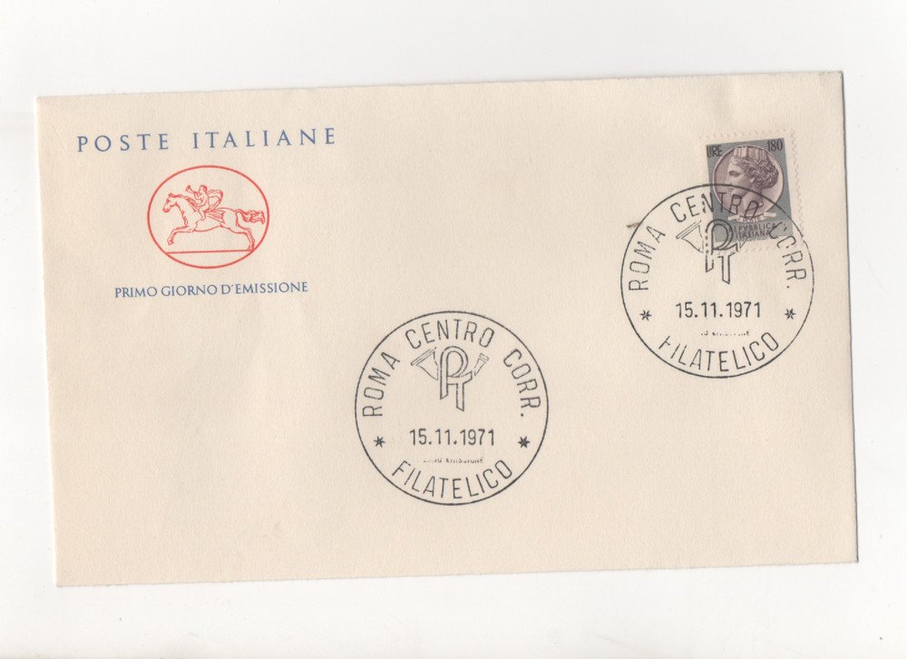 ITALY - FDC - 1971 - TURRITA - FLUORESCENT