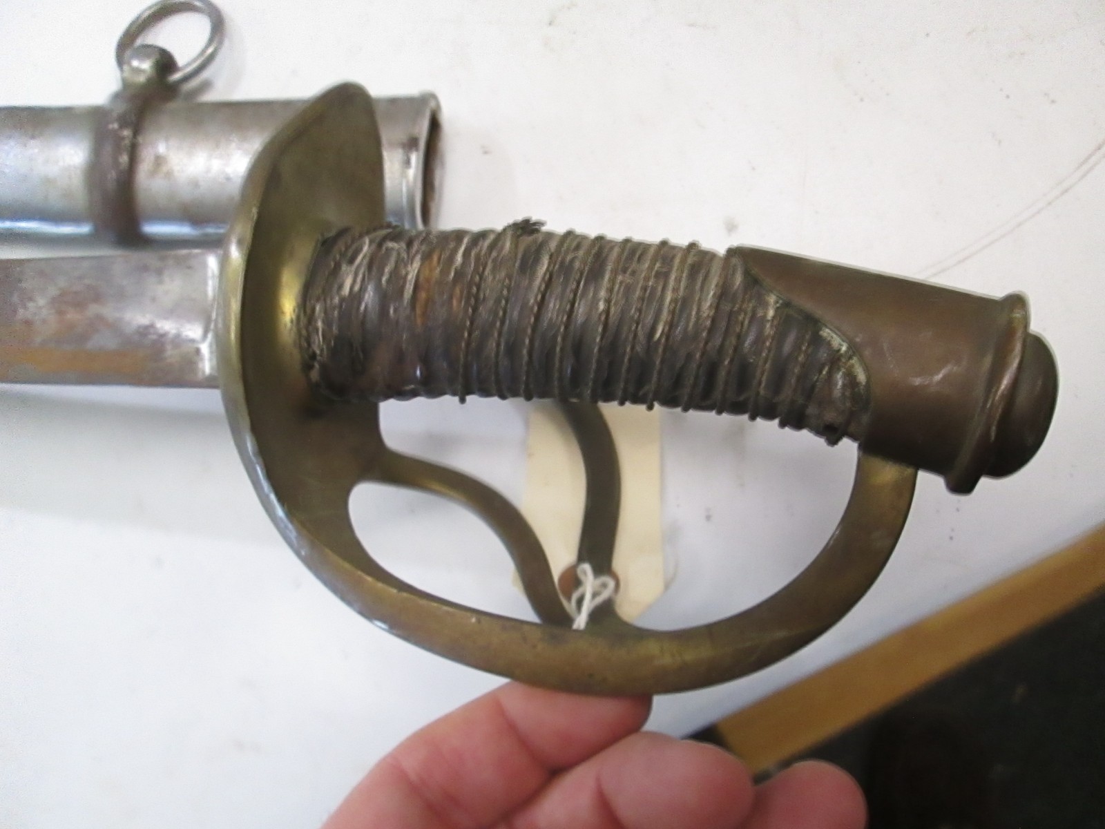 US CIVIL WAR CAVALRY SWORD CONFEDERATE? & SCABBARD GERMAN IMPORT MARKED R &C 124