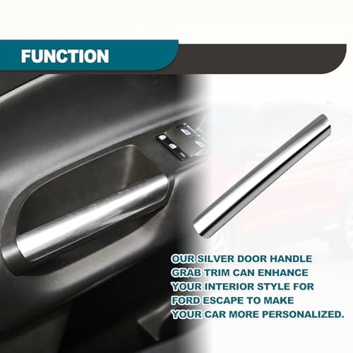 Vrasly Front Driver Left Side Interior Pull Handle - Armrest Front LH Silver