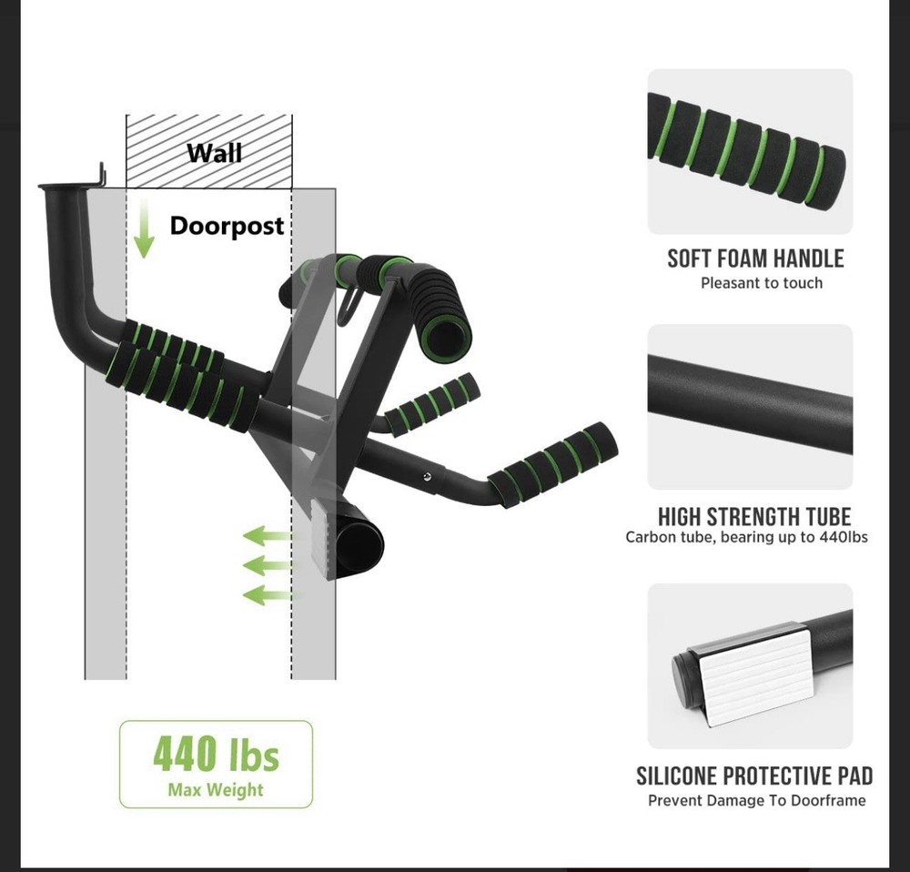 2026 Upgrade Multi-Grip Pull Up Bar with Smart Larger Hooks Technology - USA ...