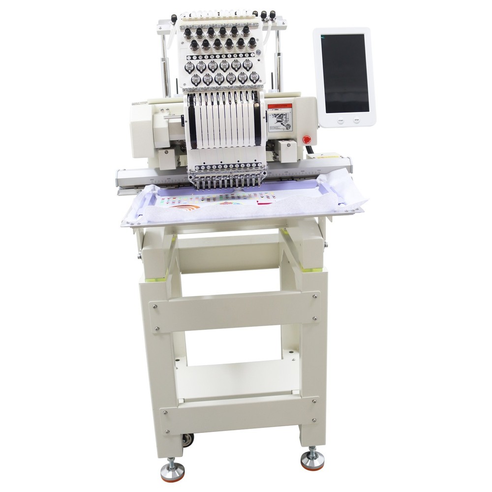 12 Needle Single Head Embroidery Machine w/Letter Embroidery Function 110V-220V