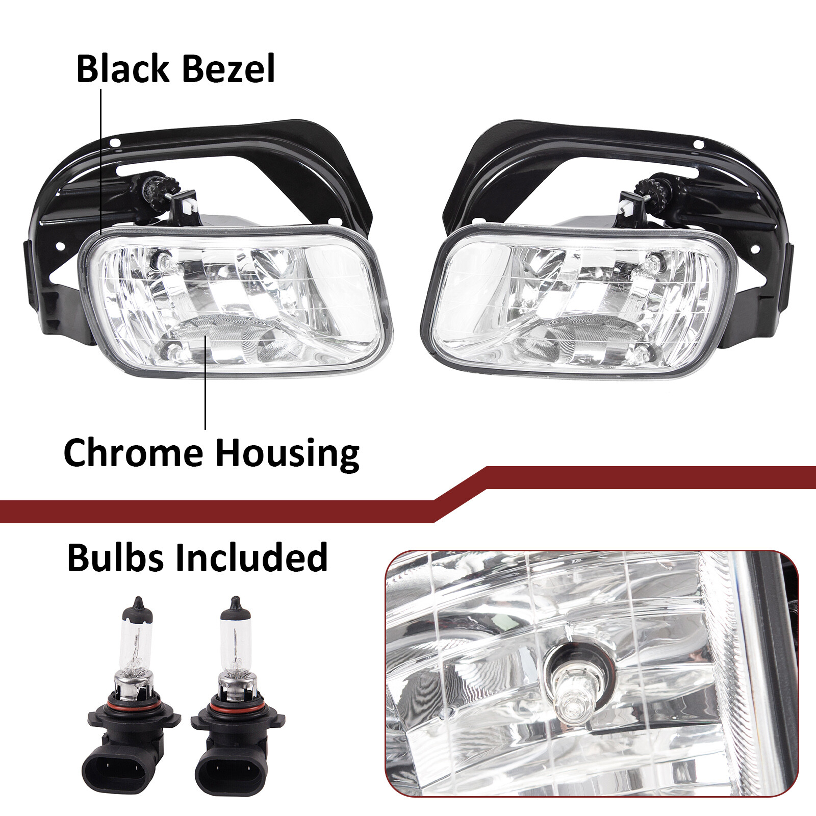 Front Fog Lights with Brackets For 2009-2012 Ram 1500 / 2010-2018 Ram 2500 3500
