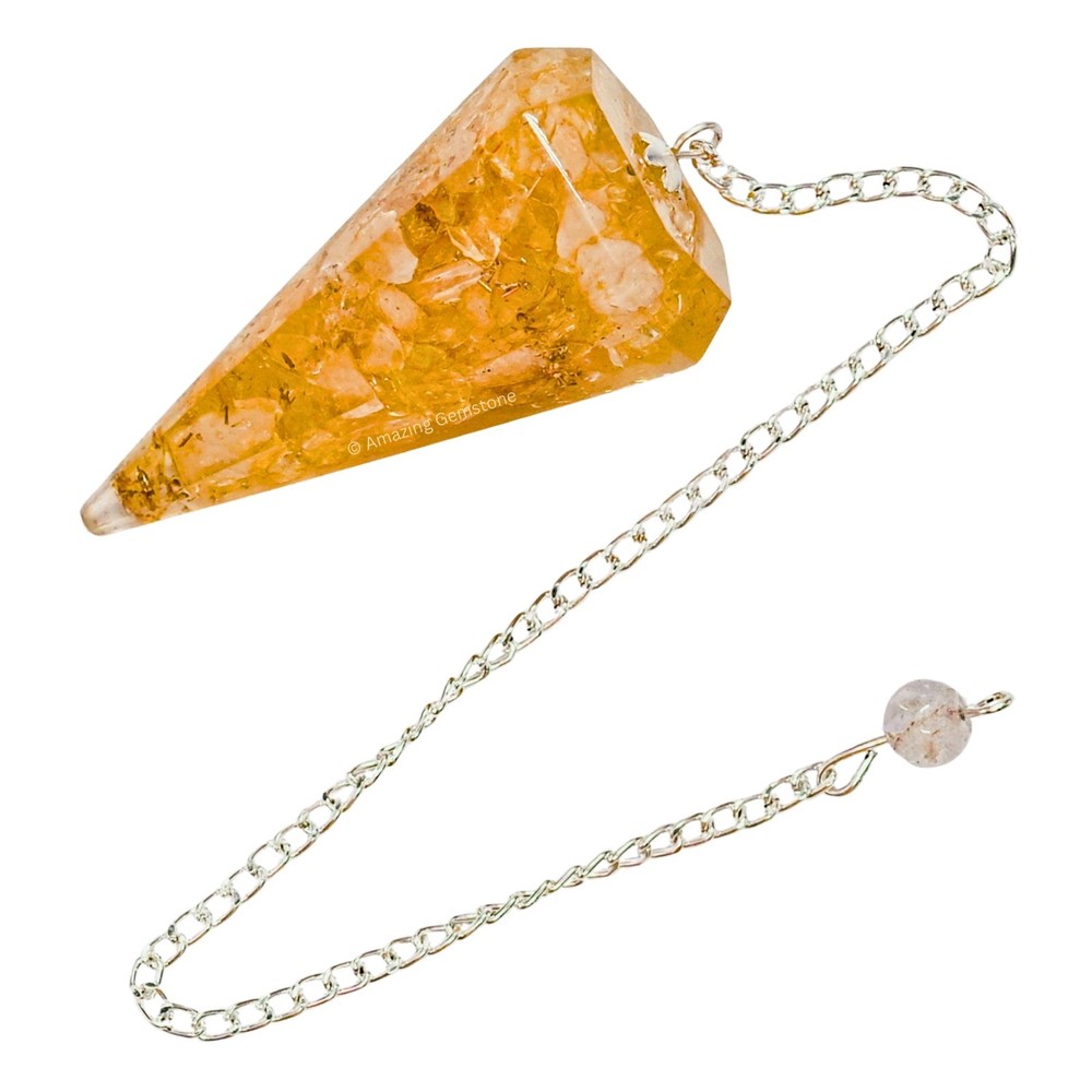 Citrine Onyx Orgone Crystal Pendulums