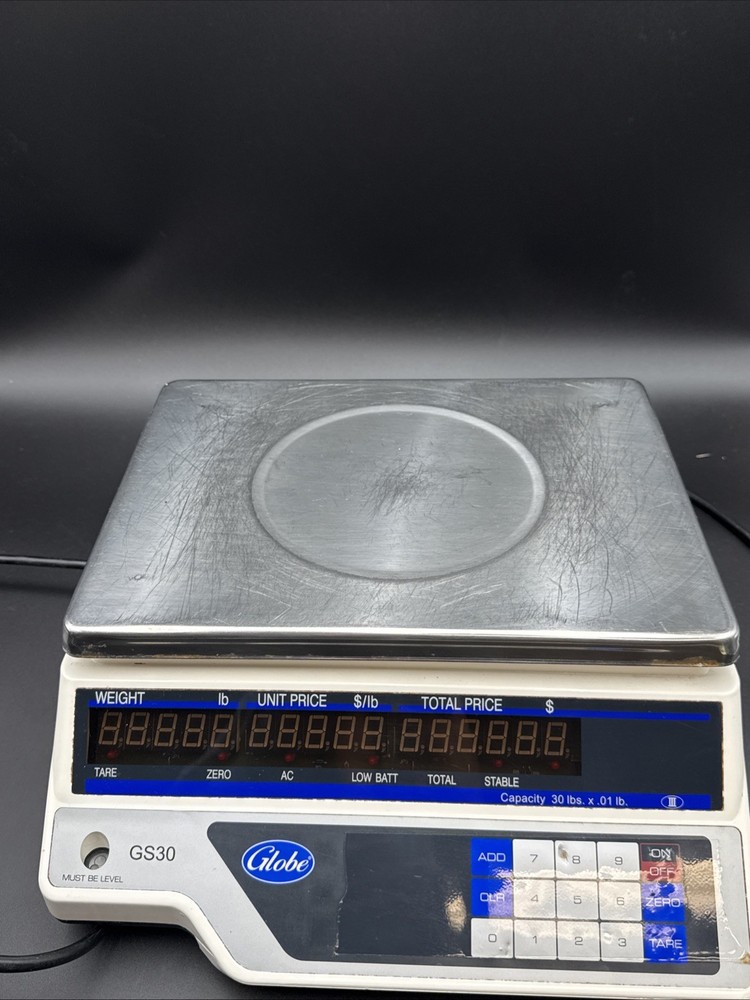 TESTED Globe GS30 30lb Capacity Price Computing 2-Sided Deli Scale Used