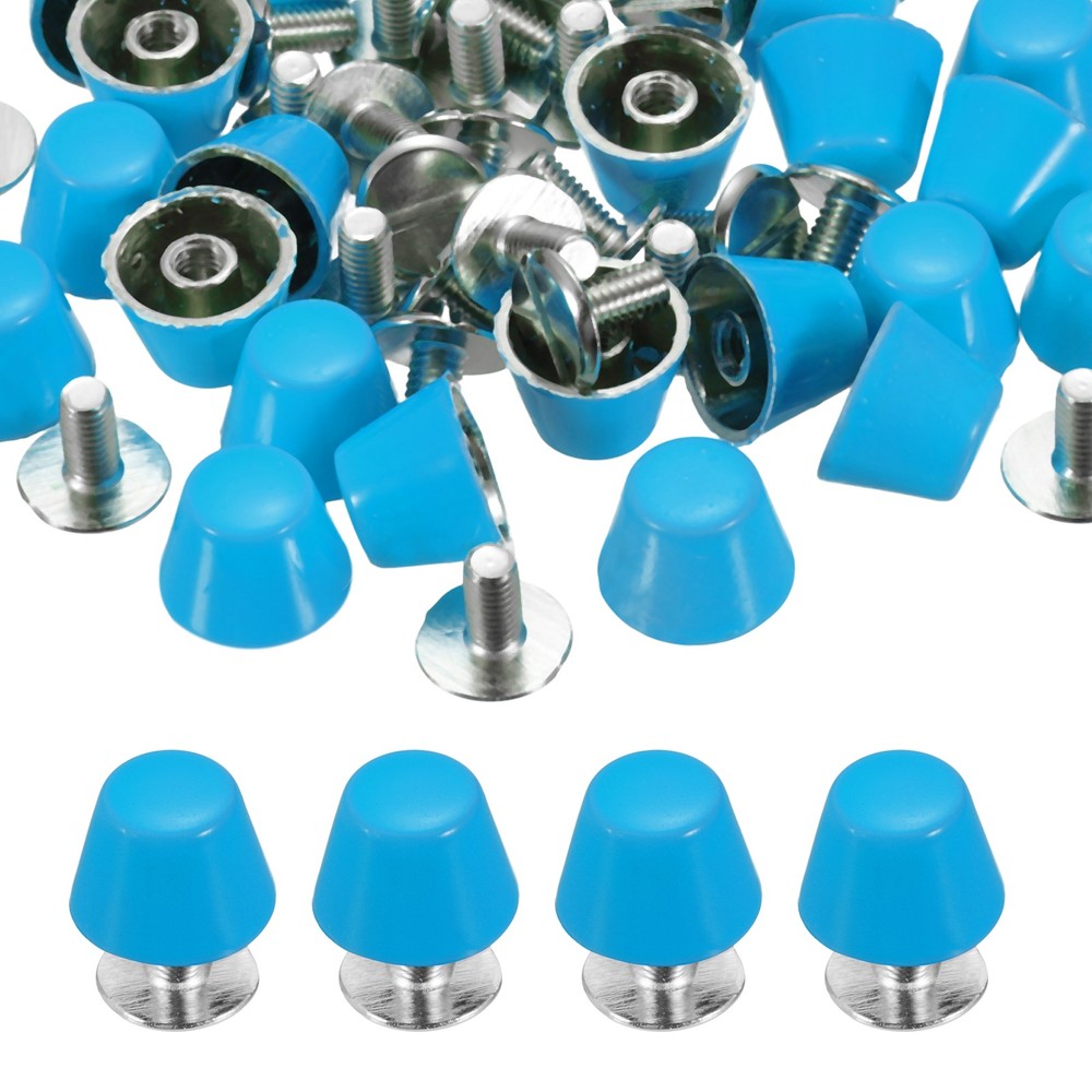 10mm Purse Handbag Feet, 25 Sets Round Flat Studs, Blue