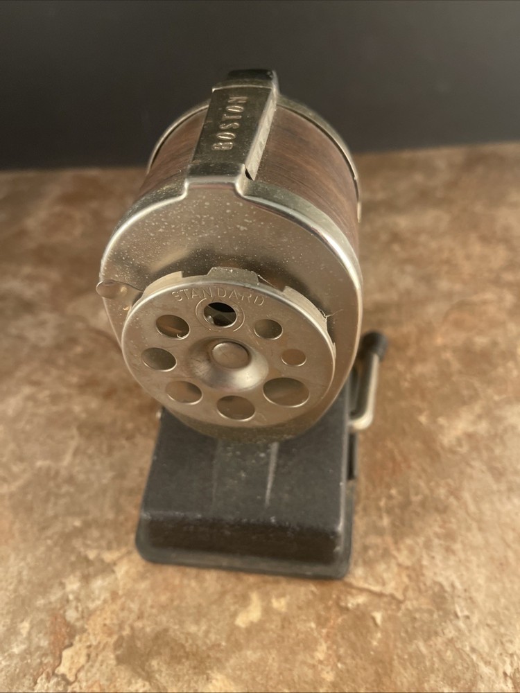 Vintage BOSTON VACUUM MOUNT PENCIL SHARPENER Brown