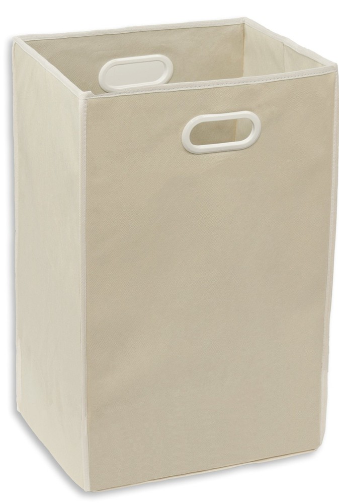 Foldable Closet Laundry Hamper Basket, Beige