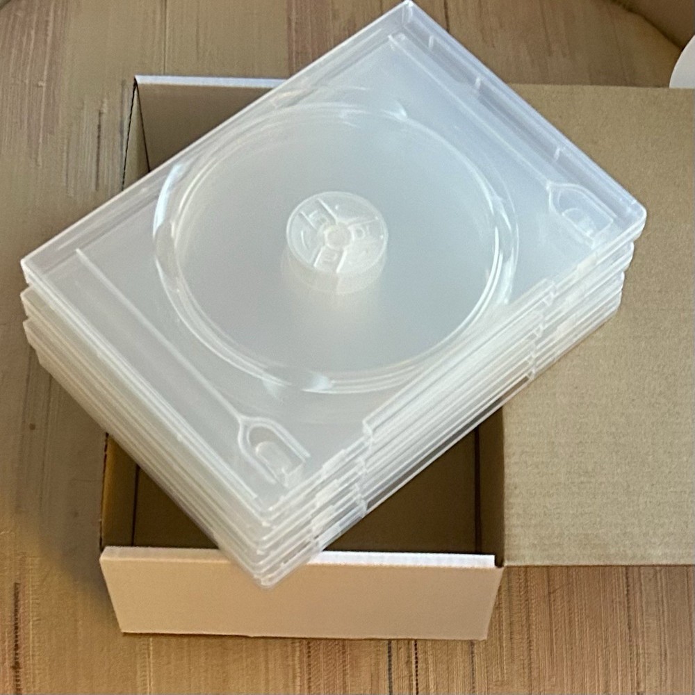 Four (4) Empty Double Disc DVD Replacement Case Clear 2 Disc Capacity